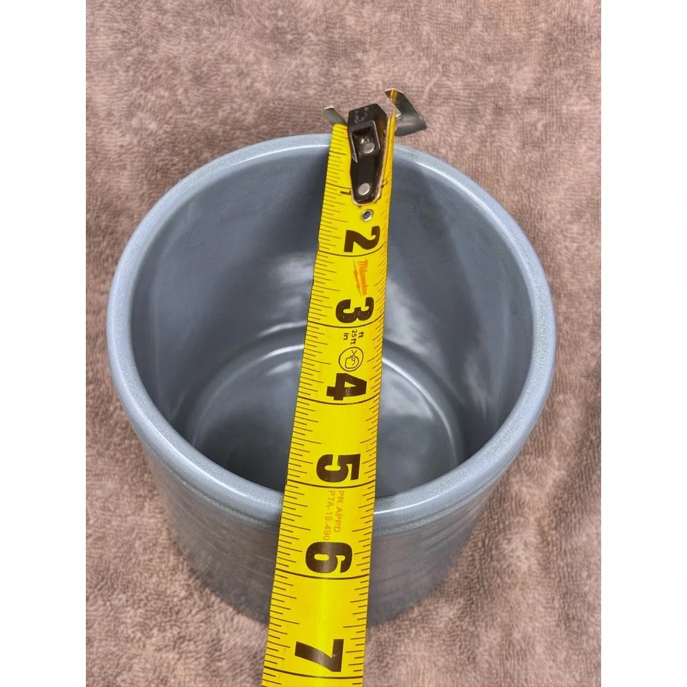 Pottery Barn Blue Stoneware Utensil Crock 5